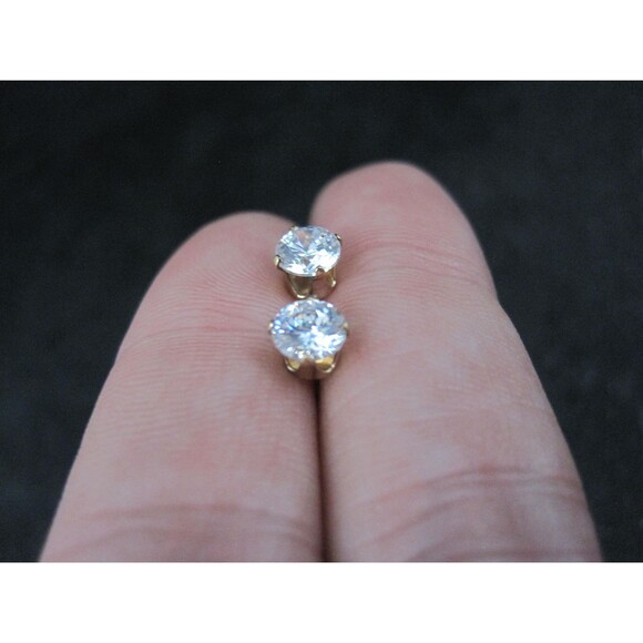 Vintage 5mm Cz Stud Earrings 14K Gold Filled New Old Stock - Picture 6 of 10